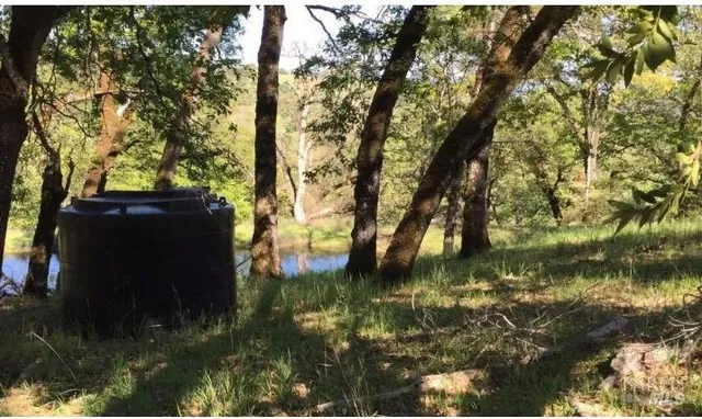 a backyard of a house with lots of green space