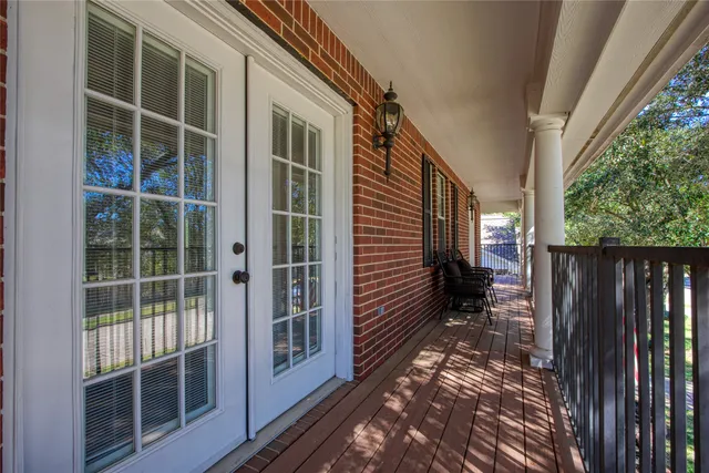 a view of a house with a large window
