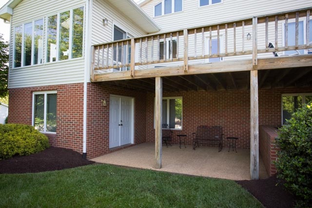 3213 Arrowhead Road Harrisonburg, VA 22801 - Photo 34 of 41 Enjoy shaded outdoor entertaining space on the lower patio, directly underneath the deck.