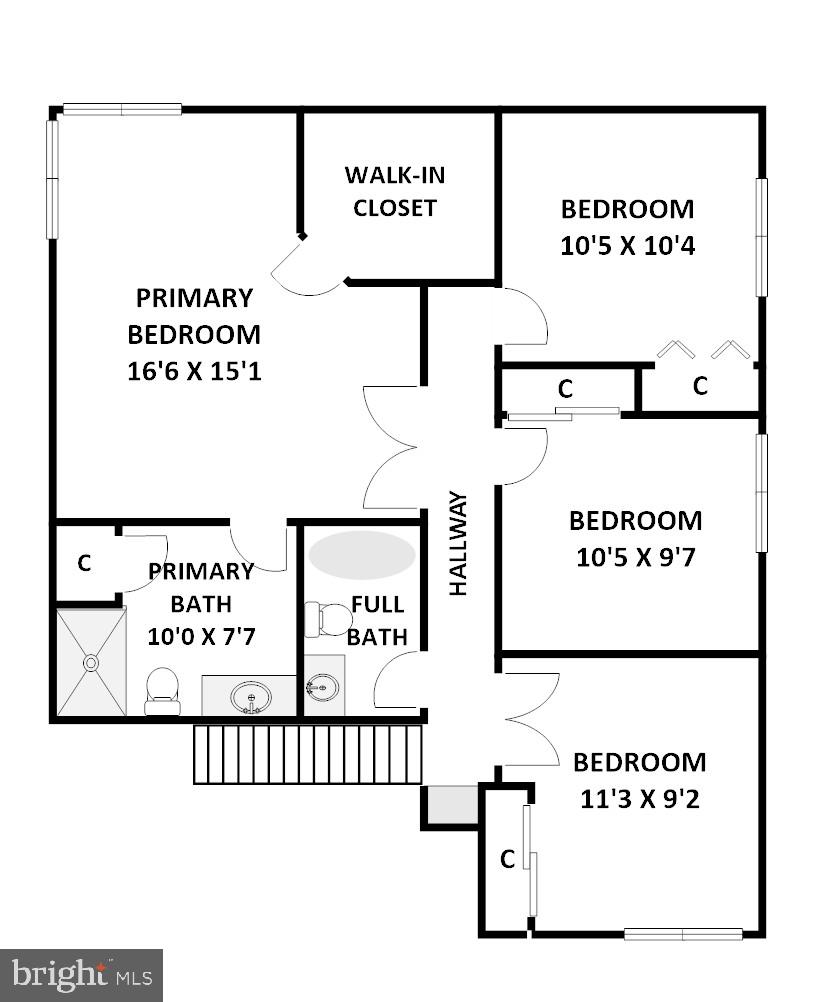 9132 Tulip Grove Road Gaithersburg, MD 20879 - Photo 57 of 57 Upper Level Floor Plan