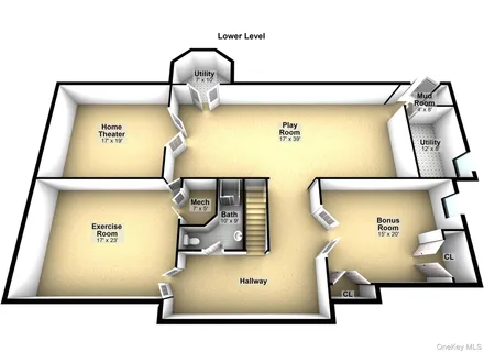 a picture of a room with a sink and mirror