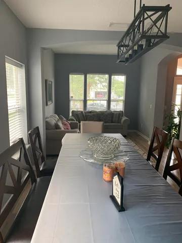 a living room with furniture