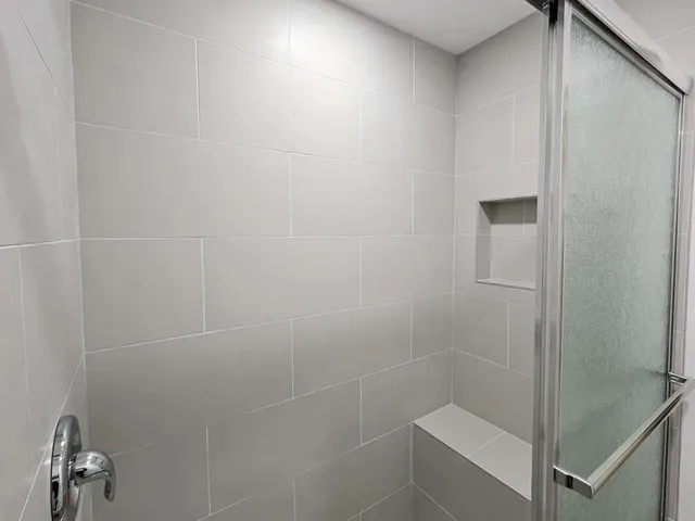 a bathroom with a shower