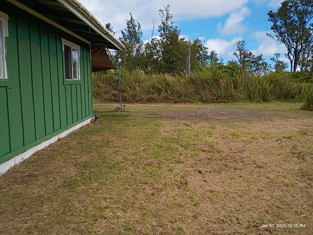 a view of a backyard