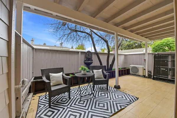a outdoor space with furniture