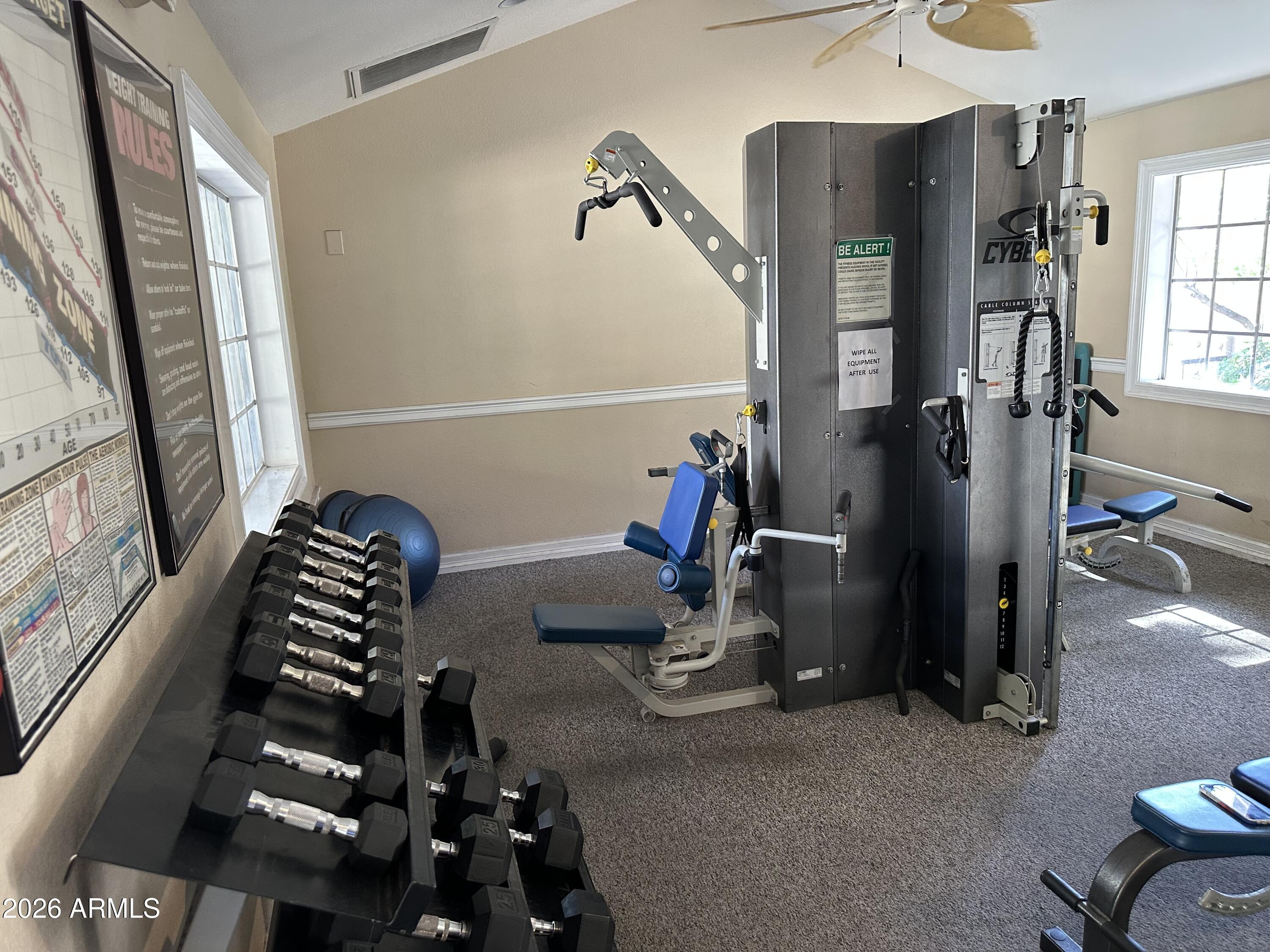 1720 East Thunderbird Road, Unit 1019 Phoenix, AZ 85022 - Photo 45 of 47 a view of a room with gym equipment