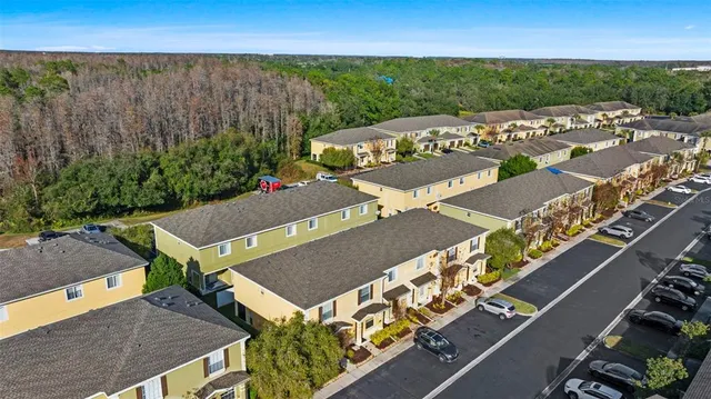 an aerial view of a house