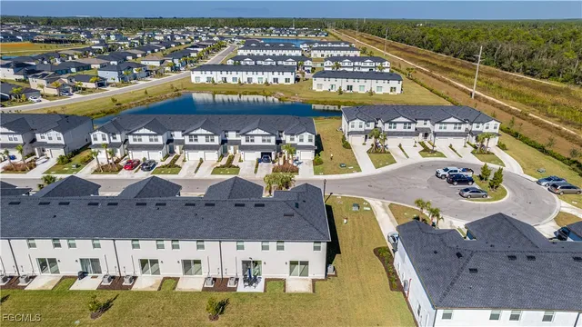 an aerial view of swimming pool