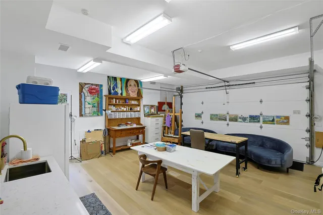 an aerial view of a house with outdoor space