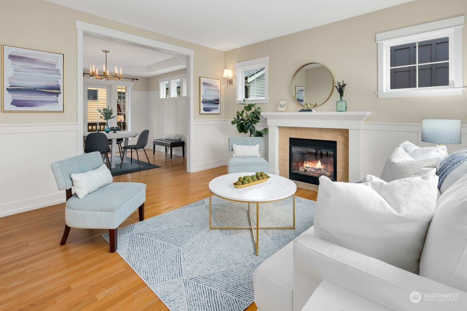 3616 Northeast 65th Street Seattle, WA 98115 - Photo 20 of 40 a living room with furniture and a fireplace