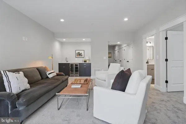 a living room with furniture and a couch