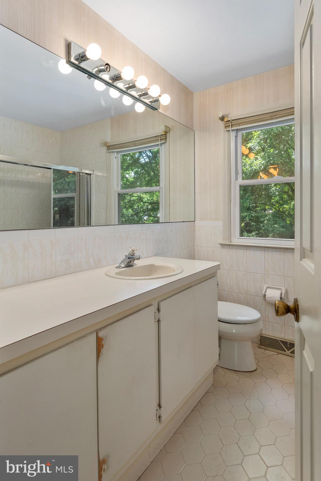 316 Caravel Drive Bear, DE 19701 - Photo 25 of 47 a bathroom with a sink a toilet and a large mirror
