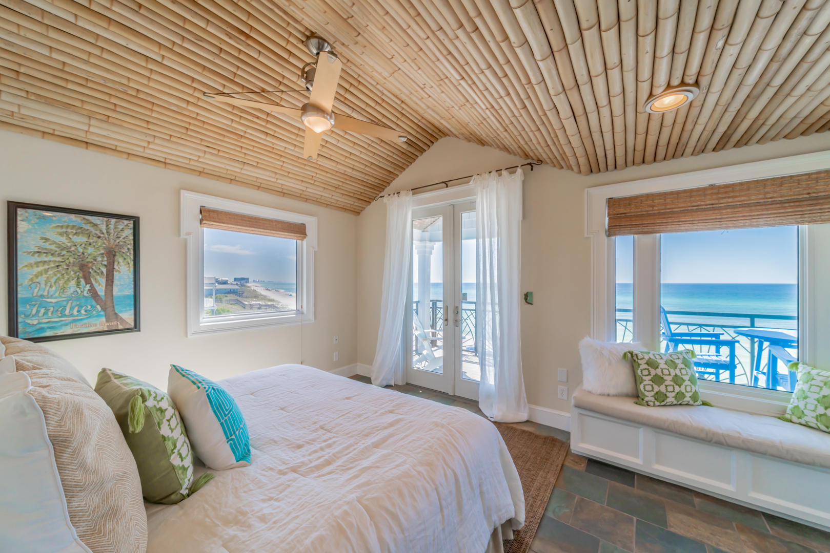 260 South Wall Street Inlet Beach, FL 32461 - Photo 13 of 59 a bedroom with a large bed and a chandelier