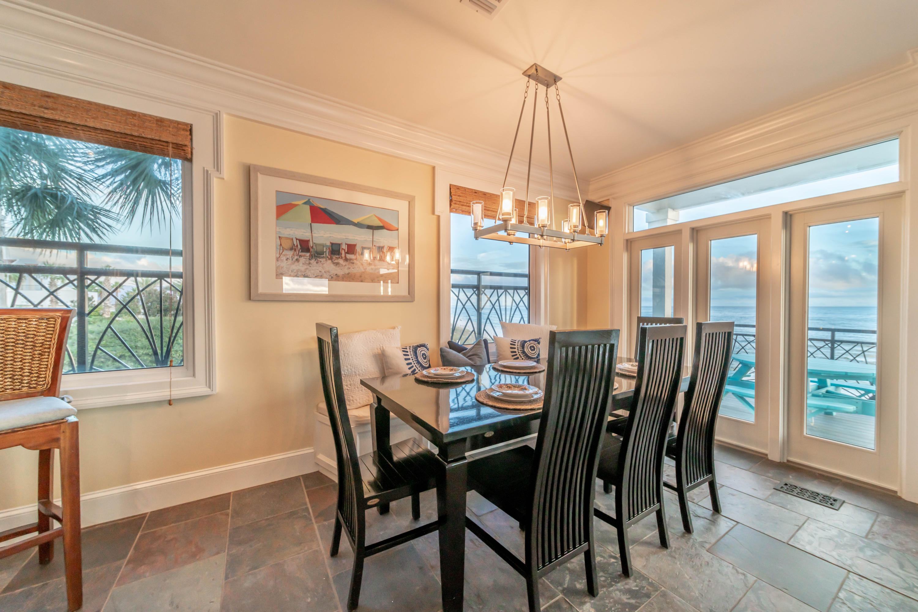 260 South Wall Street Inlet Beach, FL 32461 - Photo 49 of 59 a dining room with furniture a chandelier and wooden floor