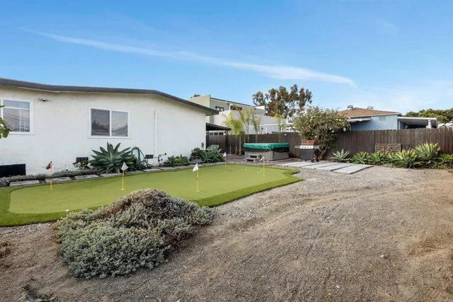 a view of a house with swimming pool and a yard