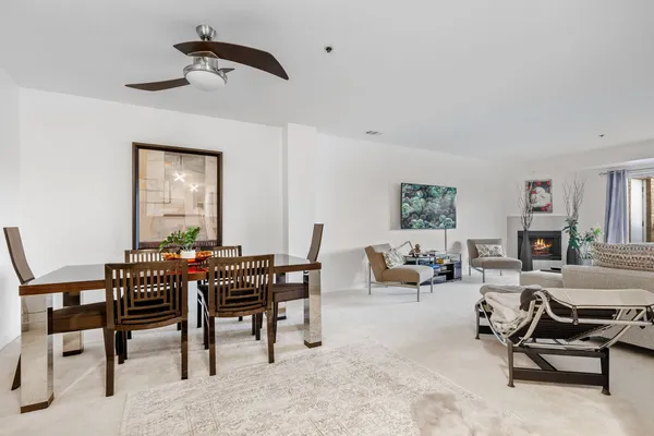 a view of a livingroom with furniture