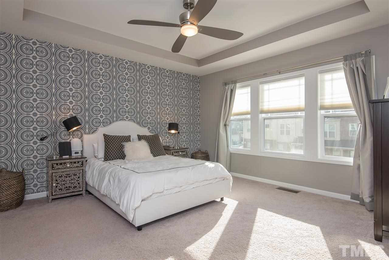 1520 Crafton Way Raleigh, NC 27607 - Photo 13 of 22 Large and stylish master bedroom with lots of natural light and tray ceiling Master Bedroom