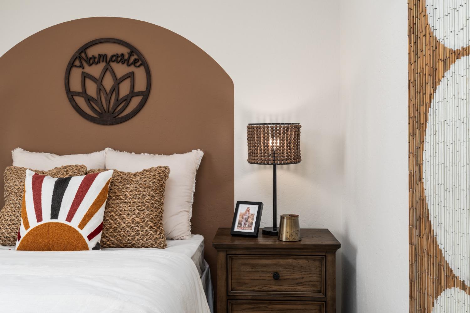 1150 Encore Way West Madera, CA 93636 - Photo 18 of 33 a bedroom with a bed and a lamp on dresser
