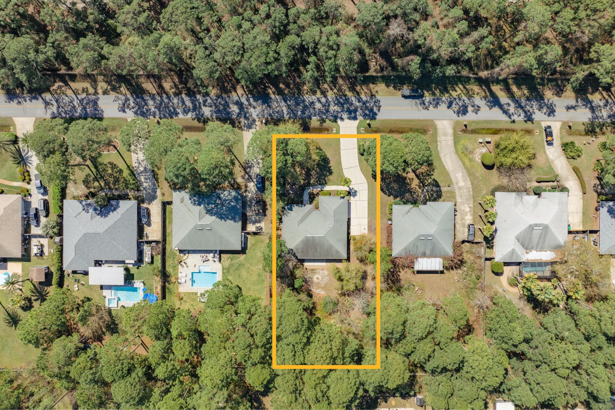 284 Shipwreck Road Santa Rosa Beach, FL 32459 - Photo 40 of 43 an aerial view of residential houses with outdoor space and swimming pool