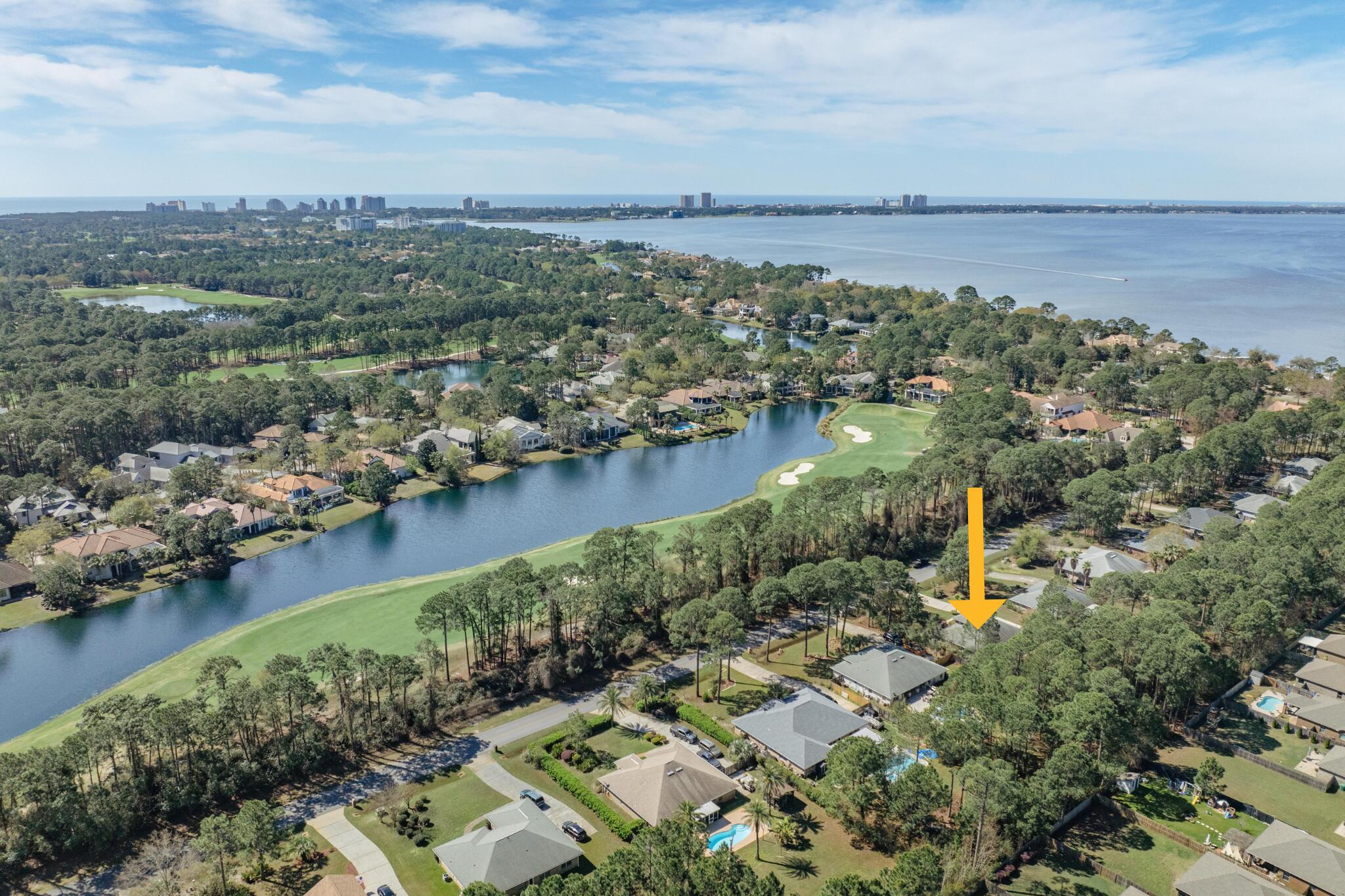 284 Shipwreck Road Santa Rosa Beach, FL 32459 - Photo 41 of 43 an aerial view of residential houses with outdoor space and lake view