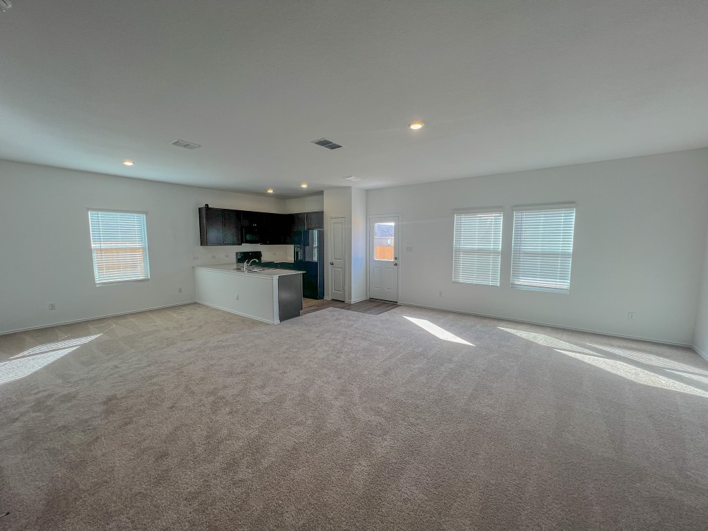 254 The Bad Way Jarrell, TX 76537 - Photo 7 of 24 an empty room with a fireplace and windows