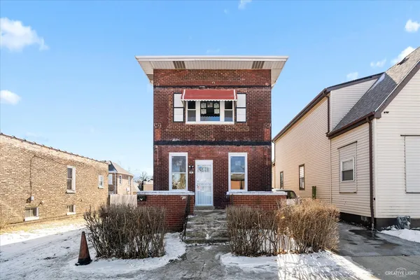 a front view of a house