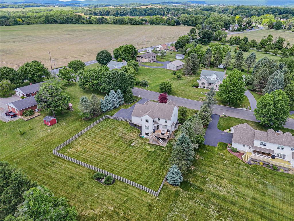 6000 Pond View Terrace Bath, PA 18014 - Photo 61 of 69 An aerial perspective reveals a serene neighborhood setting with expansive green spaces and rural views.