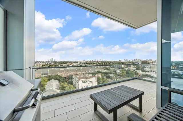 a view of a terrace with skyline