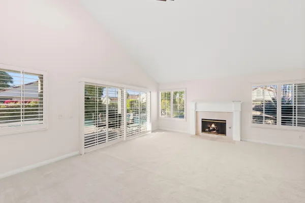 a view of a livingroom with a fireplace