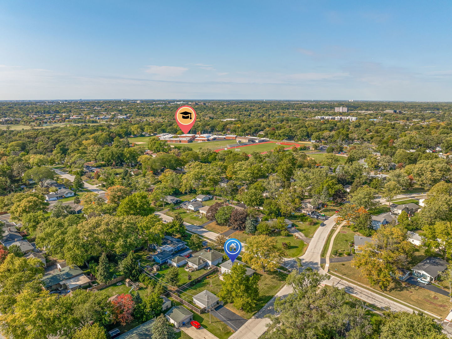 723 Inverness Road Lisle, IL 60532 - Photo 34 of 40 an aerial view of residential building with parking space