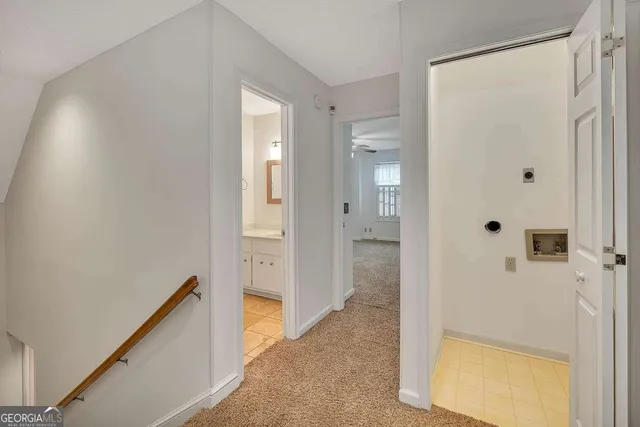 a view of a bathroom with a shower