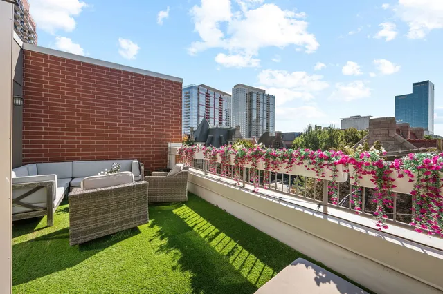 a view of a city from a terrace