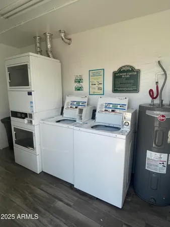 a utility room with washer and dryer