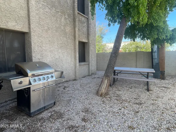 a view of a backyard