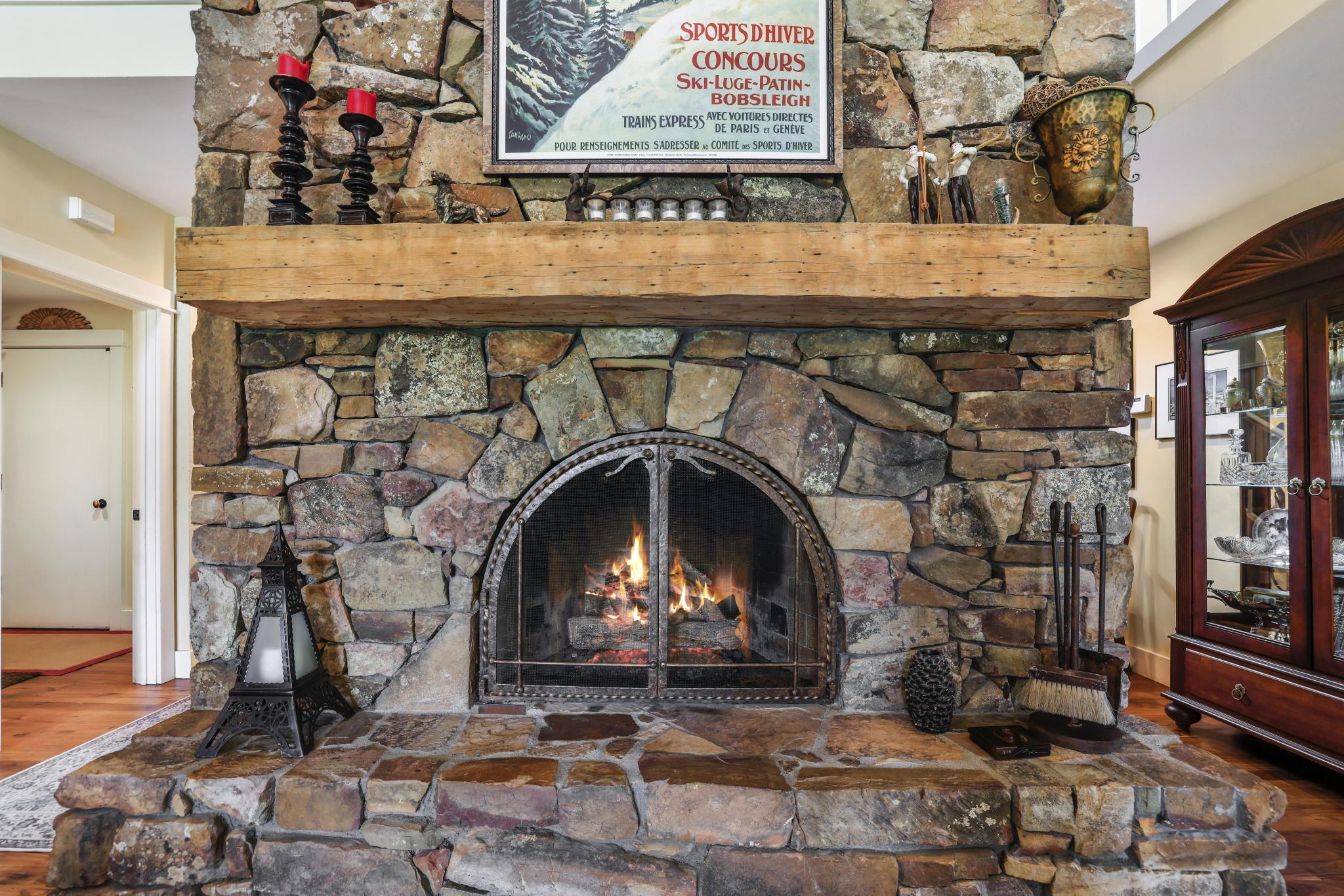 236 Elkhorn Road Sun Valley, ID 83353 - Photo 9 of 34 Gorgeous gas fireplace with lichen