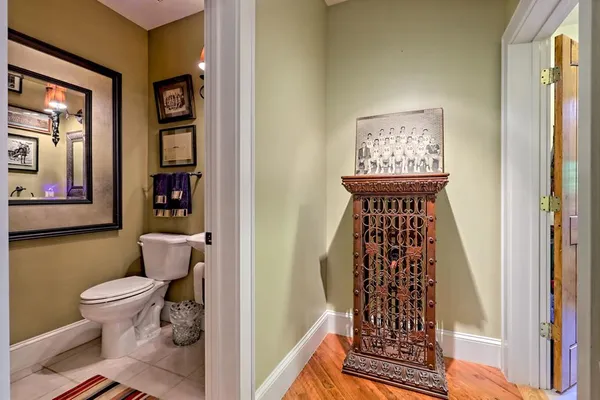 a living room with furniture and a gate