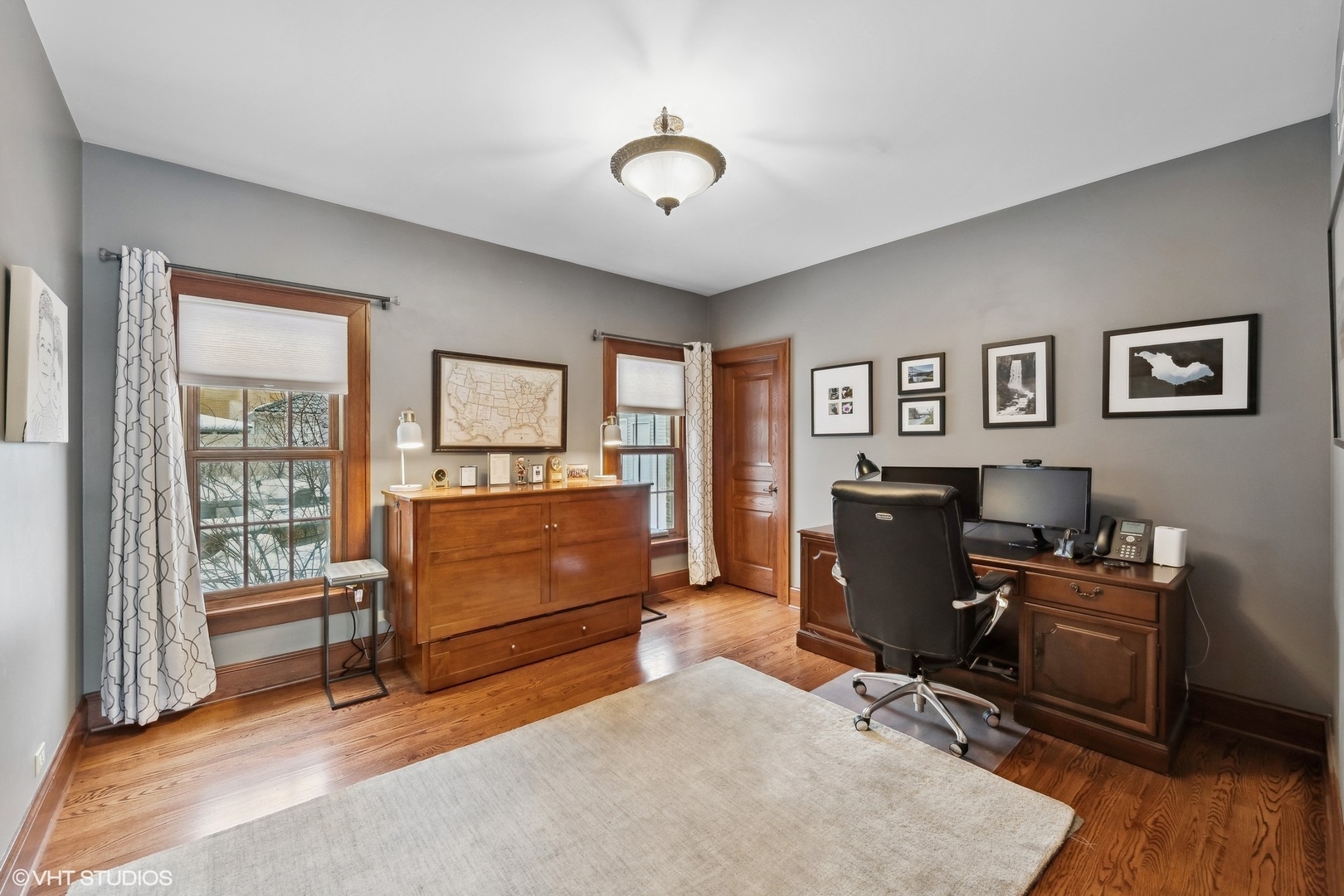 381 Argyle Avenue Elmhurst, IL 60126 - Photo 21 of 63 a view of workspace with wooden floor and windows