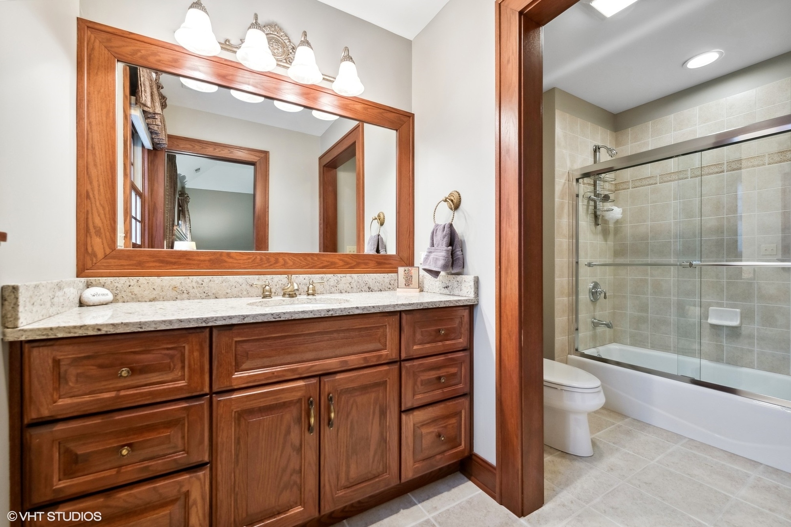 381 Argyle Avenue Elmhurst, IL 60126 - Photo 37 of 63 a bathroom with a sink a toilet and shower