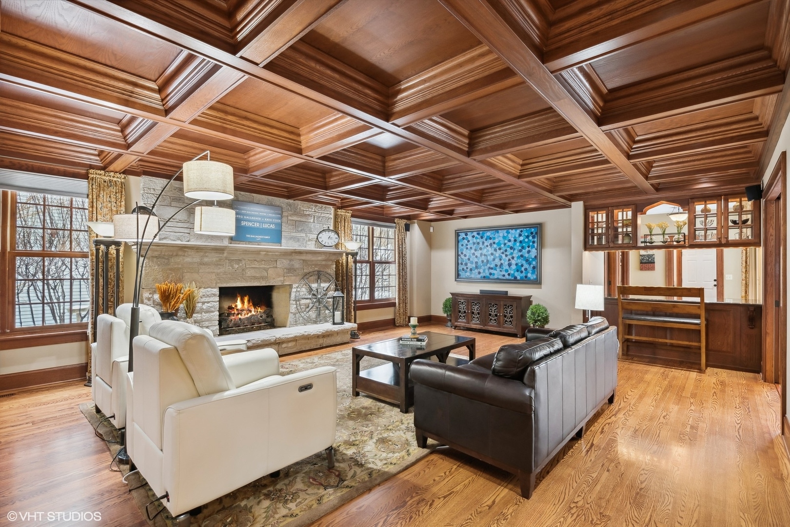 381 Argyle Avenue Elmhurst, IL 60126 - Photo 7 of 63 a living room with furniture and a fireplace