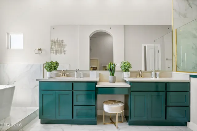 a workspace with furniture and wooden floor