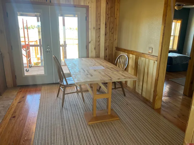 a kitchen with counter top space and stainless steel appliances