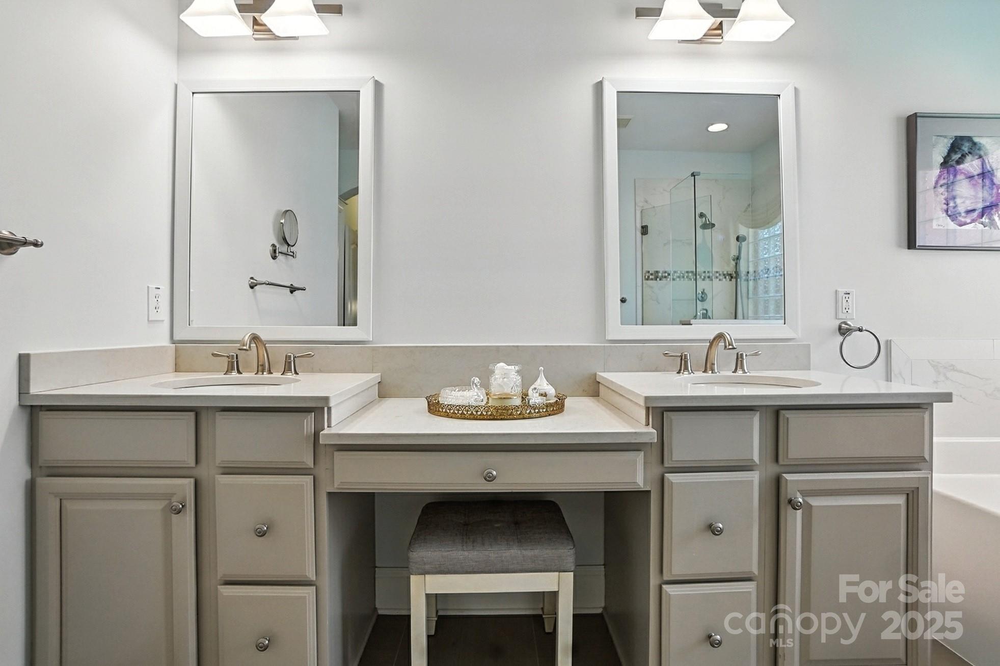 10906 Round Rock Road Charlotte, NC 28277 - Photo 20 of 45 a bathroom with a sink vanity and a mirror