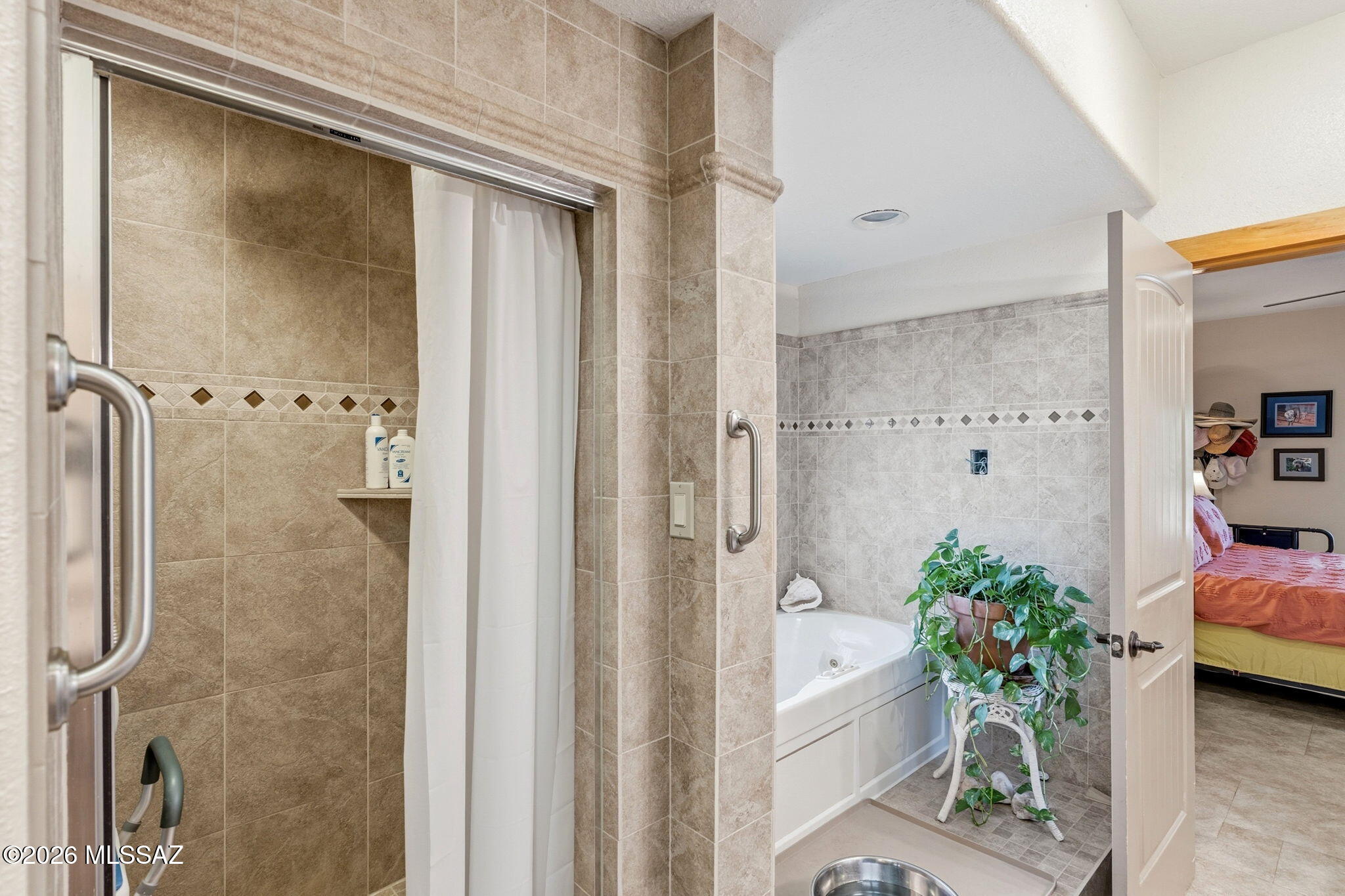 12810 West Gunsmoke Road Tucson, AZ 85736 - Photo 22 of 51 a bathroom with a potted plant area view and a shower