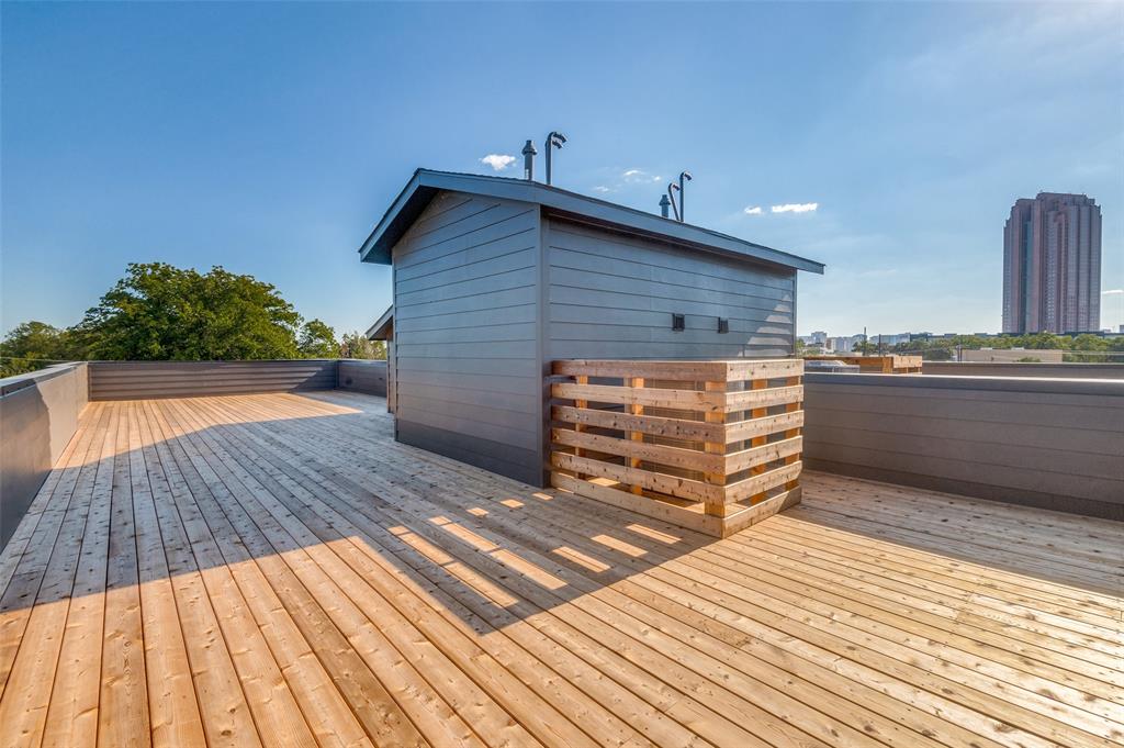 4525 Weldon Street Dallas, TX 75204 - Photo 30 of 40 a view of outdoor space with wooden floor and seating space