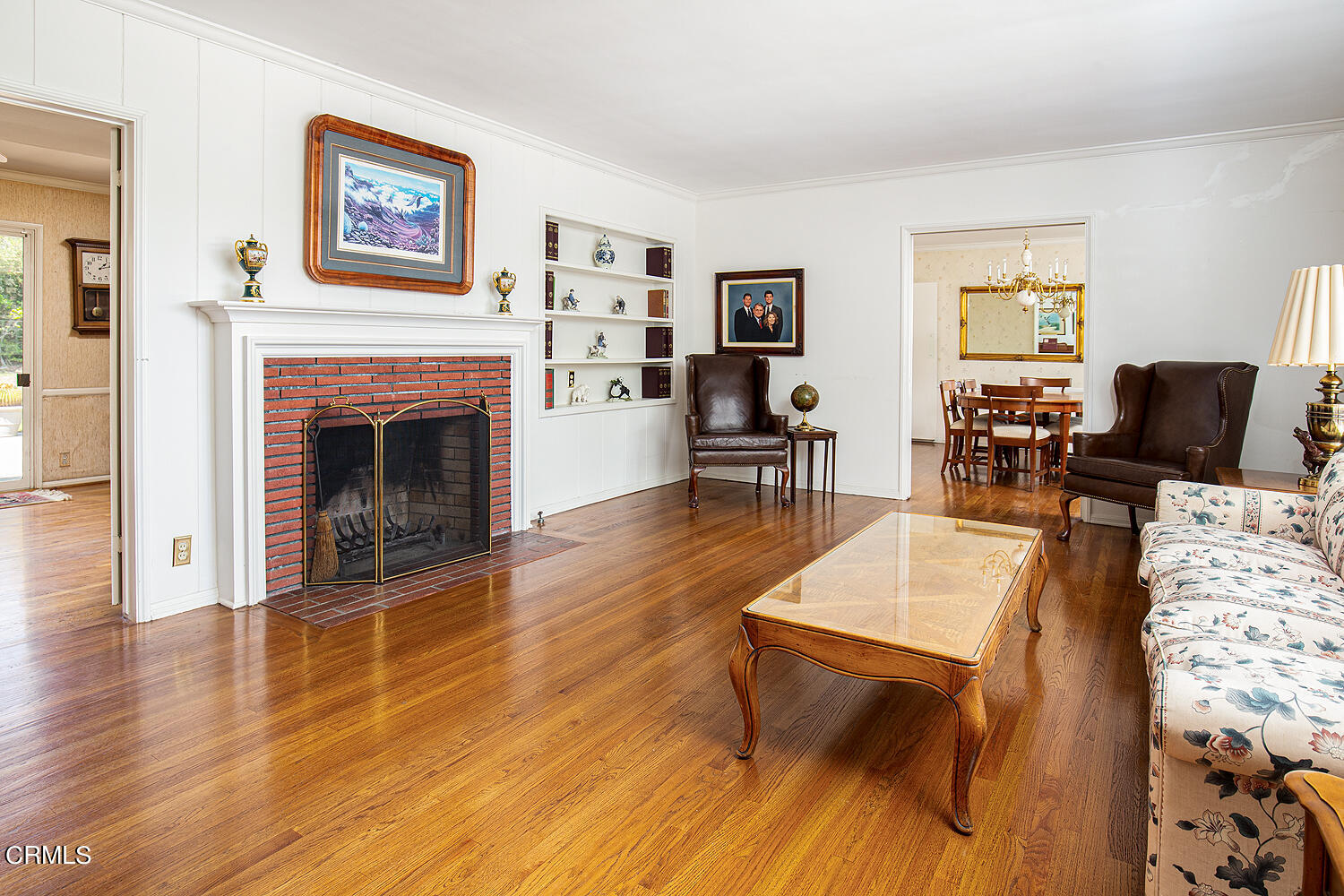 3775 Hampton Road Pasadena, CA 91107 - Photo 5 of 28 a living room with furniture a fireplace and wooden floor