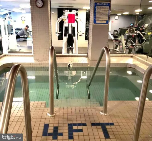 a room with gym equipment