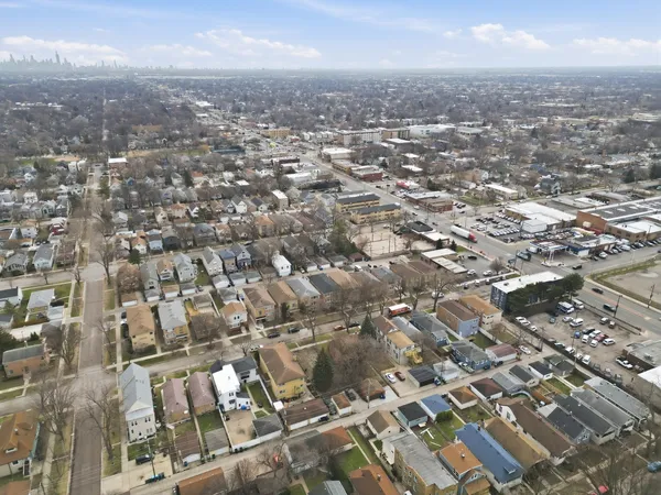 an aerial view of multiple house