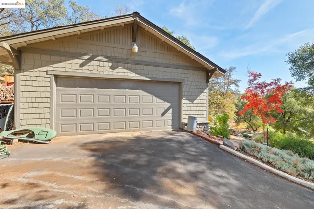 a view of backyard with large trees