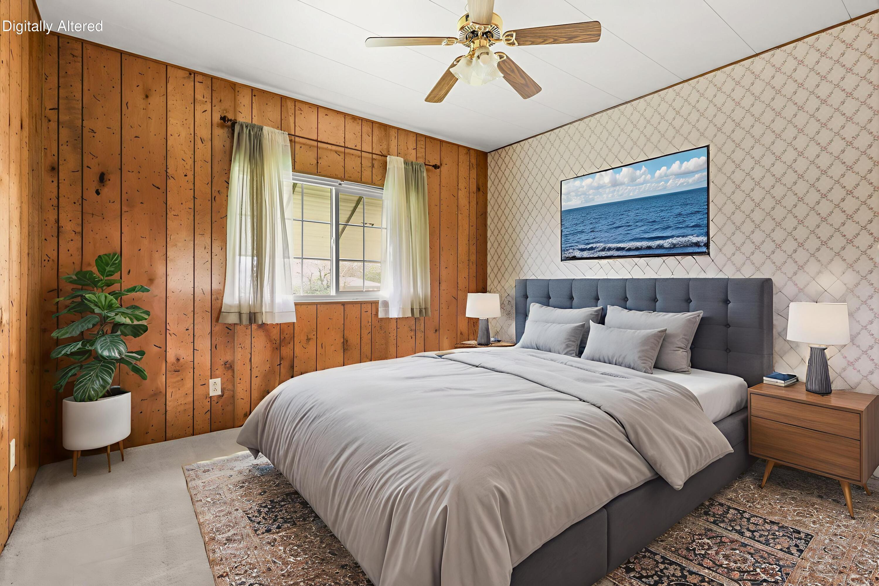 836 August Way Redding, CA 96003 - Photo 20 of 32 a bedroom with a bed and a potted plant