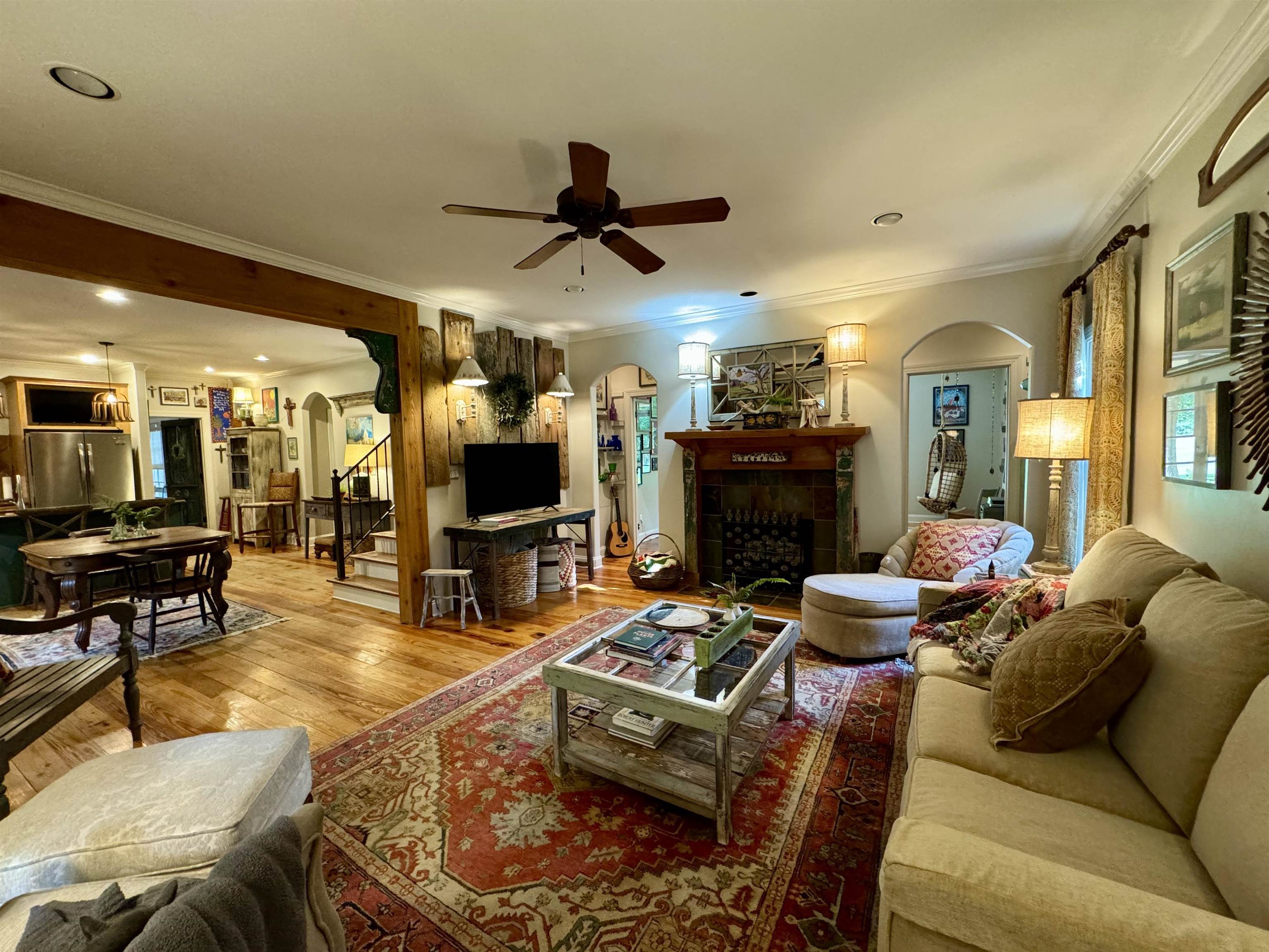 4768 Holly Grove Road Brighton, TN 38011 - Photo 11 of 40 The Living Room features a gas fireplace, custom wood trim, recessed lighting, smooth ceilings...just to name a few niceties.